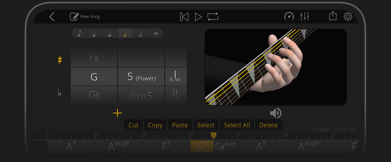 Guitar 3D Studio new chord editor